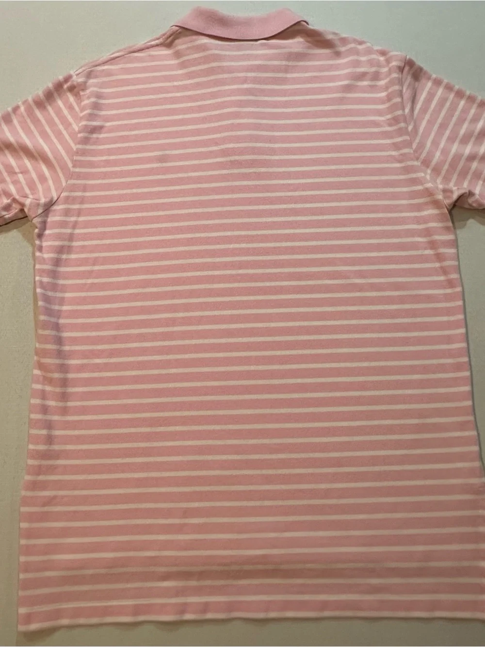 Polo Ralph Lauren Pink White Striped Polo Shirt Men’s Large Blue Pony